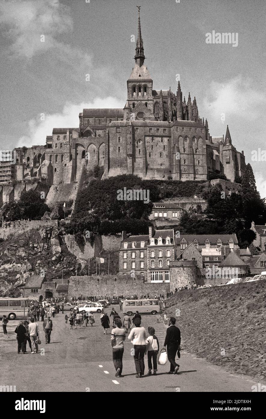 Mont Saint-Michel: detail of the fortified abbey Stock Photo - Alamy