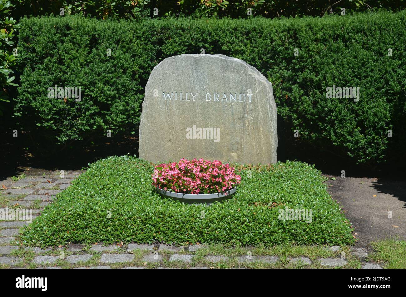Waldfiedhof Zehlendorf, Berlin, Germany, Ehrengrab, Willy Brandt Stock Photo