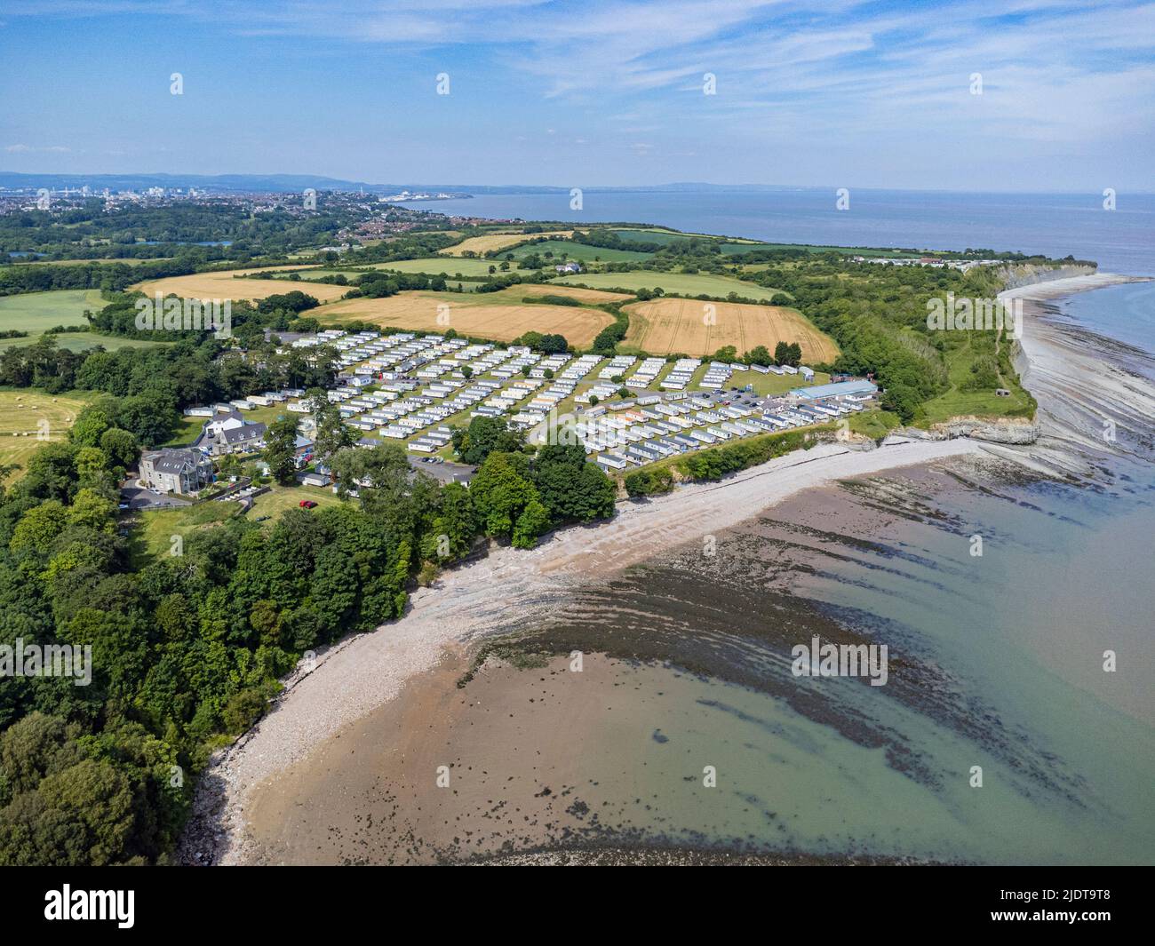 Aerial views of St Mary's Well Bay Stock Photo Alamy