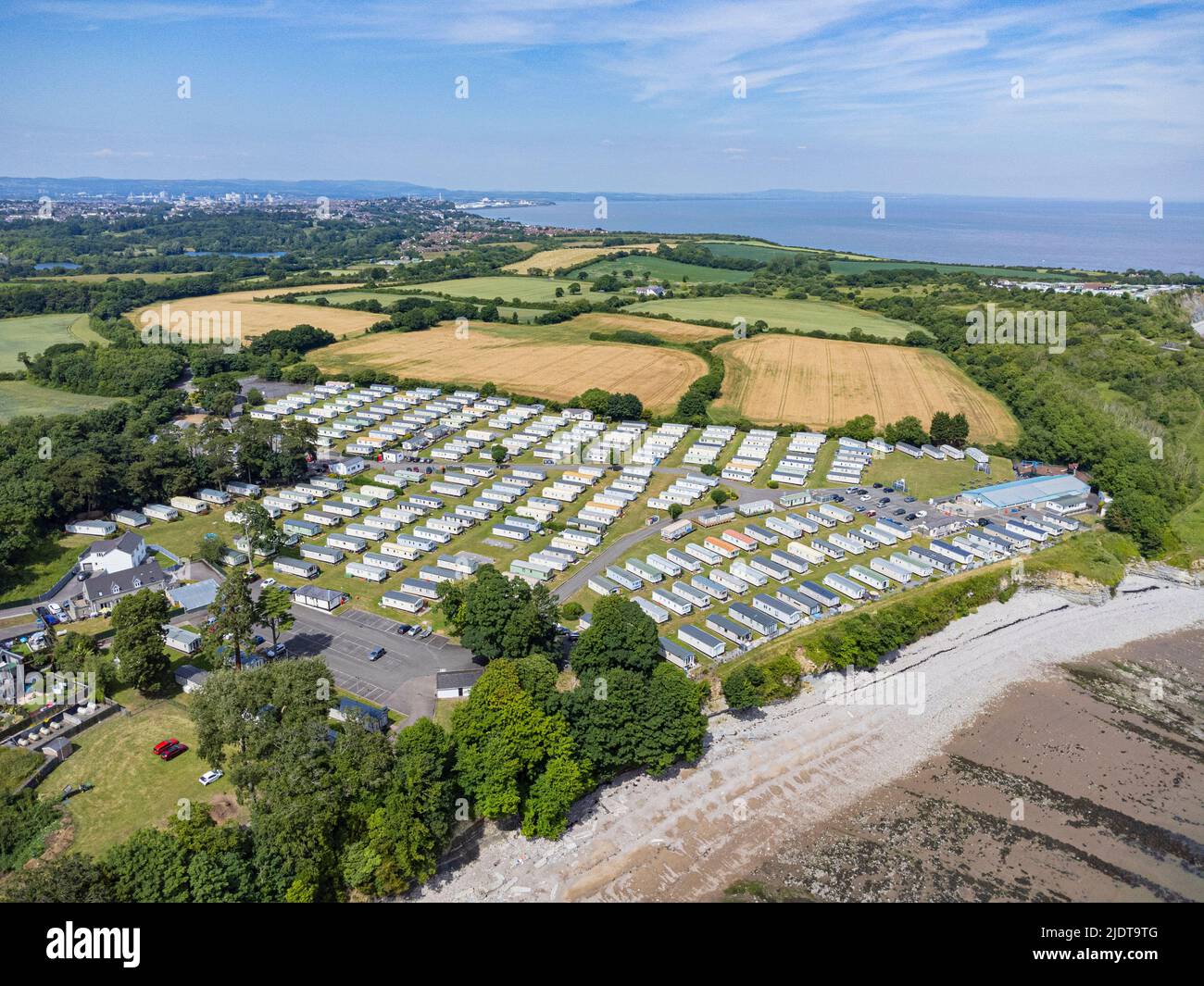 Aerial views of St Mary's Well Bay Stock Photo Alamy