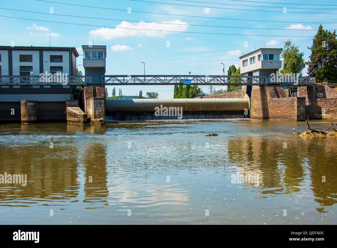 A small hydroelectric power plant in the city of Nitra in Slovakia