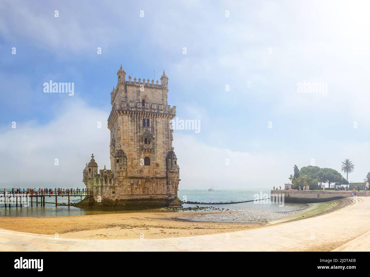 Belem Tower is a medieval castle fortification on the Tagus river. Today it is used as a museum. Belem, Lisbon, Portugal Stock Photo