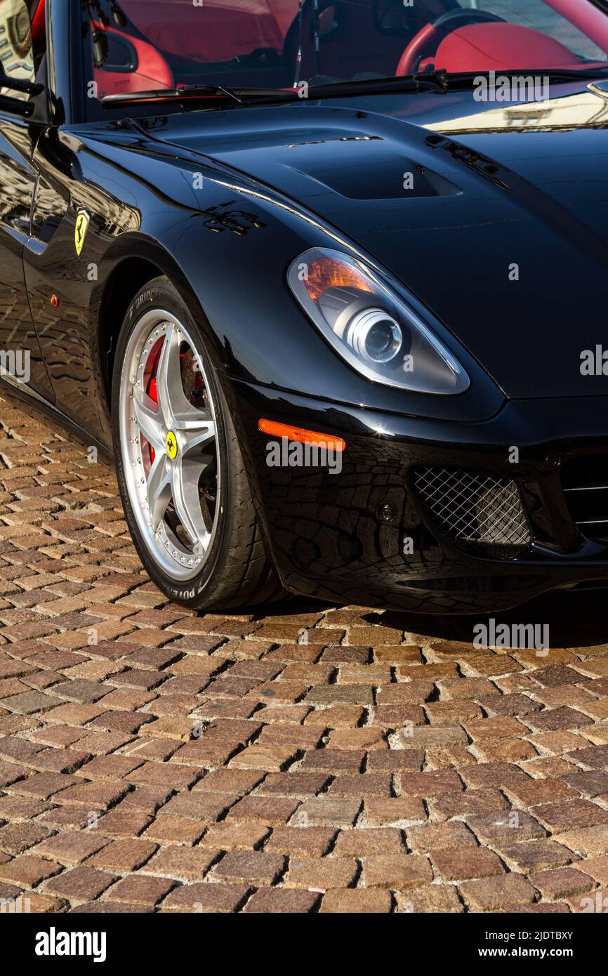 Detail of black Ferrari Stock Photo