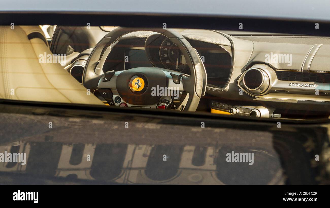 Dashboard of Ferrari 812 Stock Photo