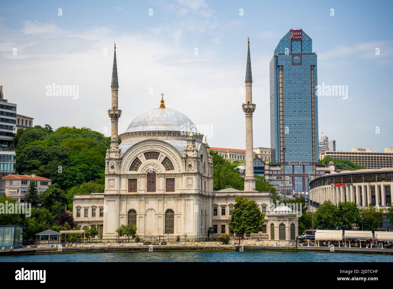 Istanbul, Turkey - May 29, 2022: The Dolmabahce mosque view from the Bosphorus - Istanbul, Turkey Stock Photo