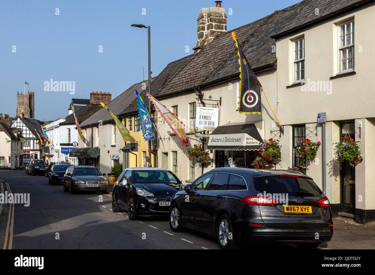 Moretonhampstead is a market town, parish and ancient manor in Devon, situated on the north-eastern edge of Dartmoor, within the Dartmoor National Par Stock Photo