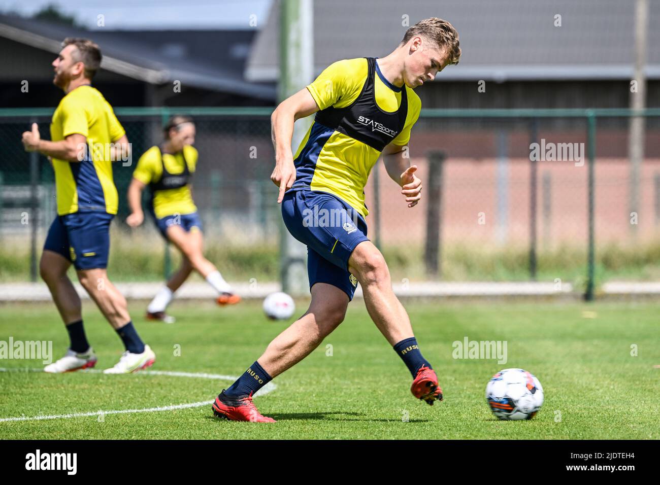 Union's Viktor Boone pictured during a training session ahead of the 2022-2023 season, of Belgian first division soccer team Royale Union Saint-Gilloise, Thursday 23 June 2022 in Lier. BELGA PHOTO TOM GOYVAERTS Stock Photo