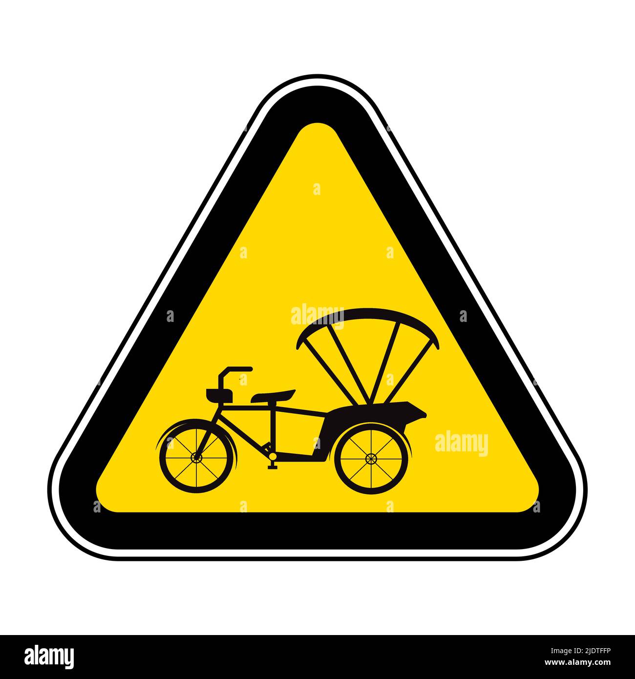 Beware Tricycle Symbol Sign Isolate On White Background,Vector