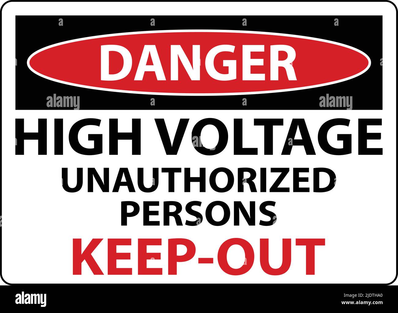 Danger High Voltage Keep Out Sign On White Background Stock Vector