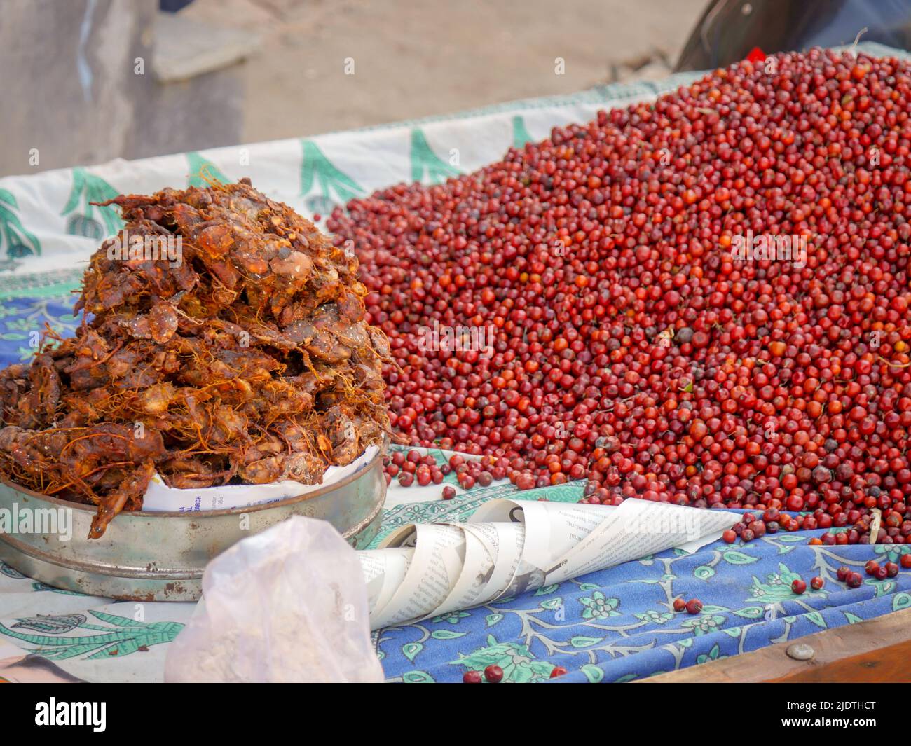 Heap of Red Indian jujube also known as Chinee apple, Chinese apple, jujube, Indian plum, masau, ber, cottony jujube, dungs Stock Photo