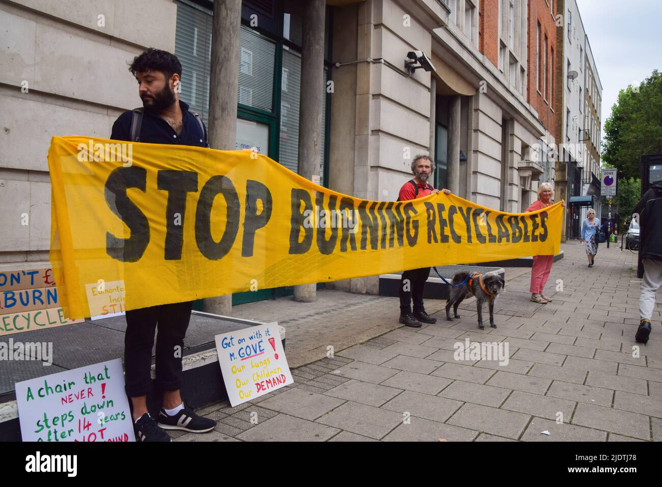 London, UK. 23rd June 2022. Activists gathered outside Crowndale Centre in Camden, where the