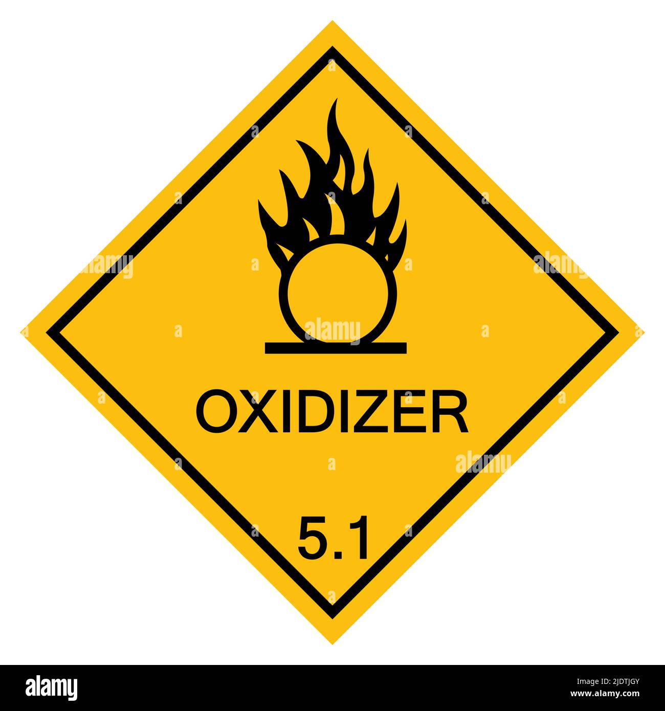 Warning Oxidizer Symbol Sign Isolate On White Background,Vector