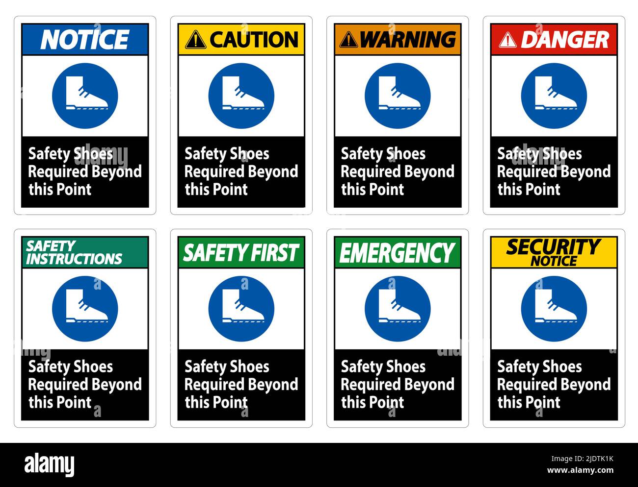 Safety Shoes Required Beyond This Point Stock Vector Image & Art - Alamy