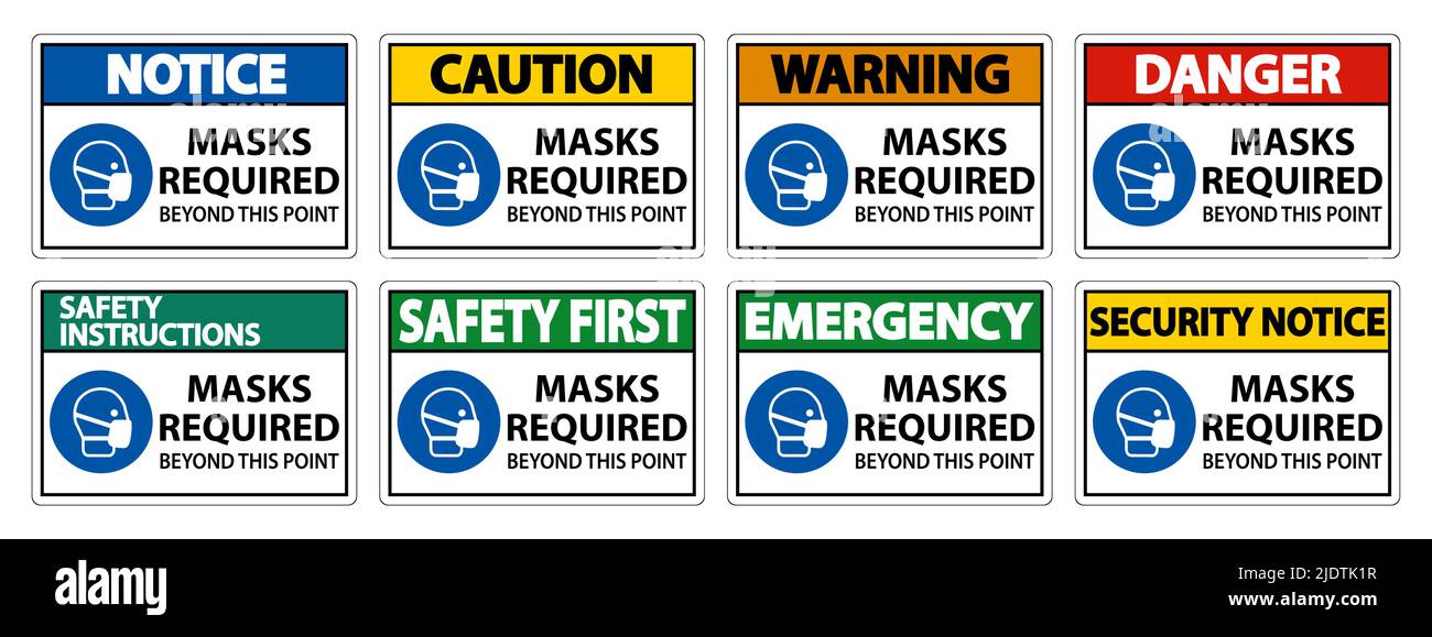 Masks Required Beyond This Point Sign Isolate On White Background ...