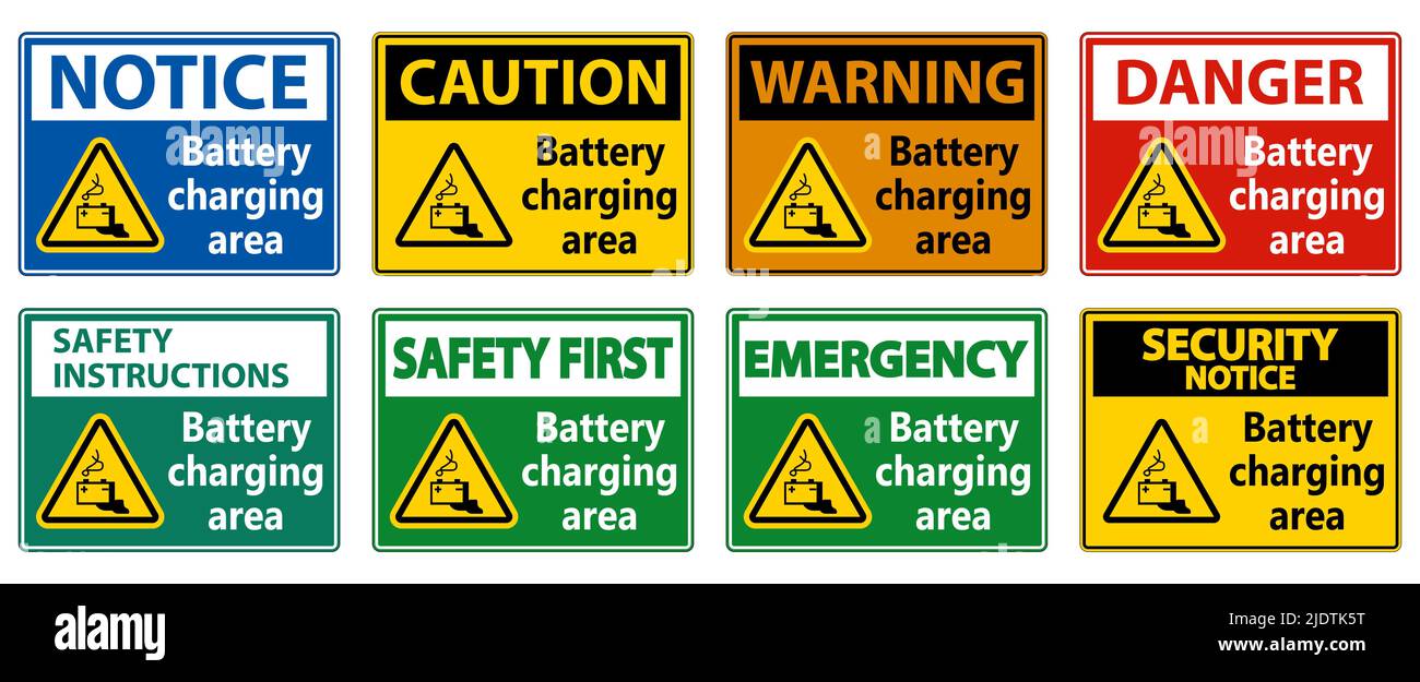 Battery charging area Sign on white background Stock Vector Image & Art