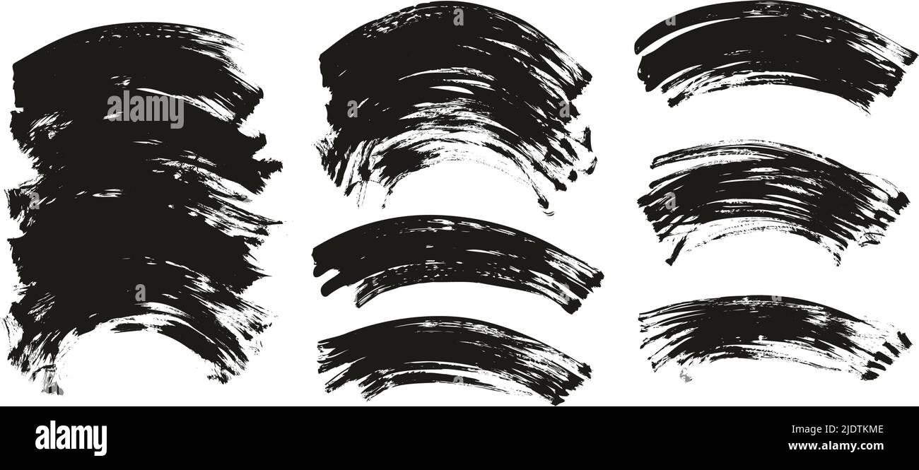 Flat Fan Brush Regular Curved Background High Detail Abstract Vector Background Set Stock Vector