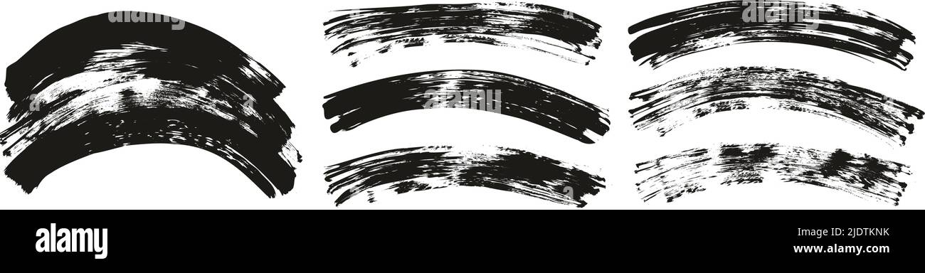 Flat Fan Brush Regular Curved Background High Detail Abstract Vector Background Set Stock Vector