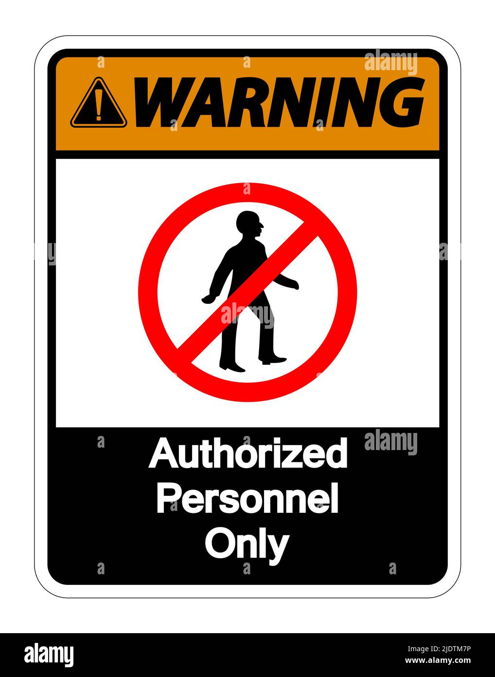 Warning Authorized Personnel Only Symbol Sign On White Background Vector Illustration Stock