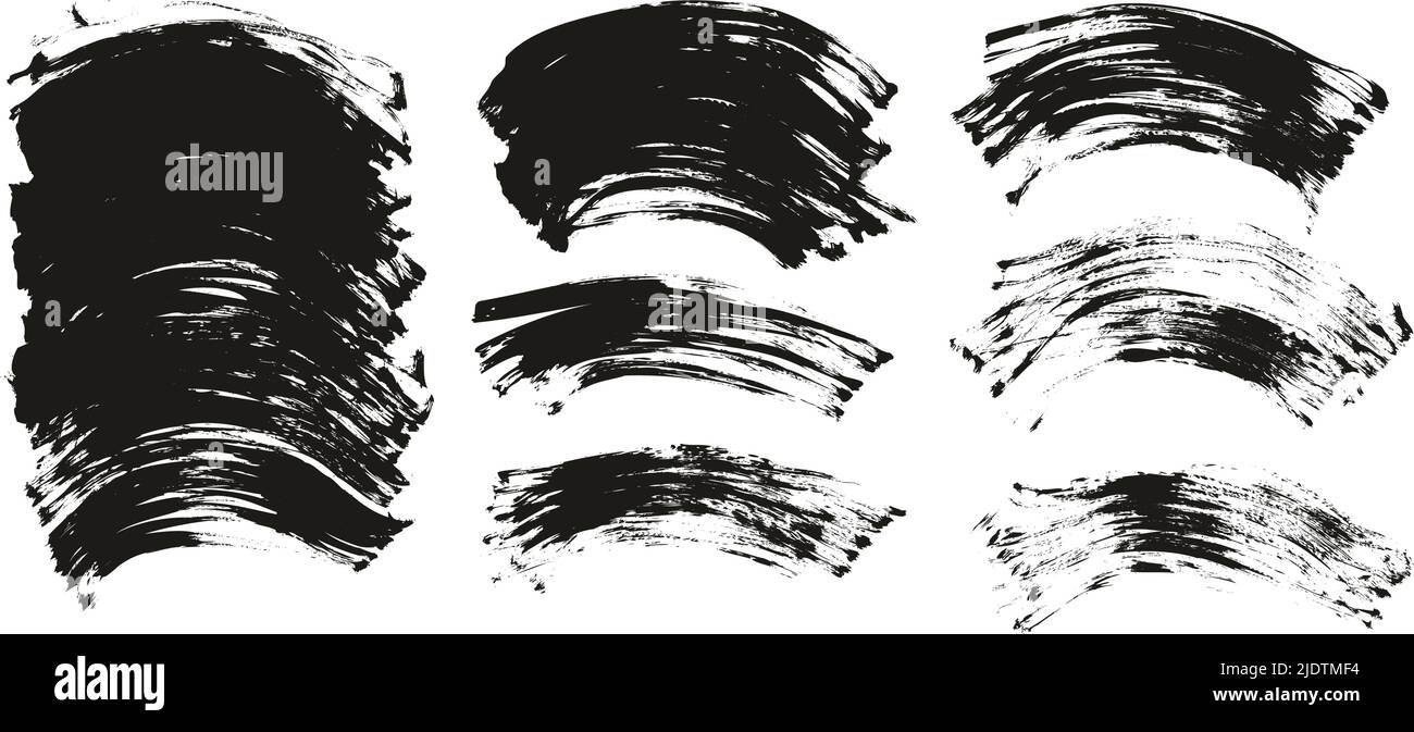 Flat Fan Brush Regular Curved Background High Detail Abstract Vector Background Set Stock Vector