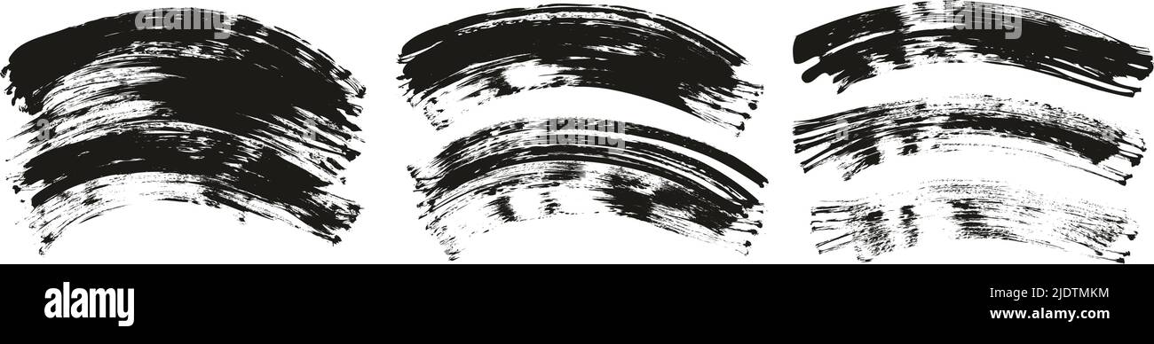 Flat Fan Brush Regular Curved Background High Detail Abstract Vector Background Set Stock Vector