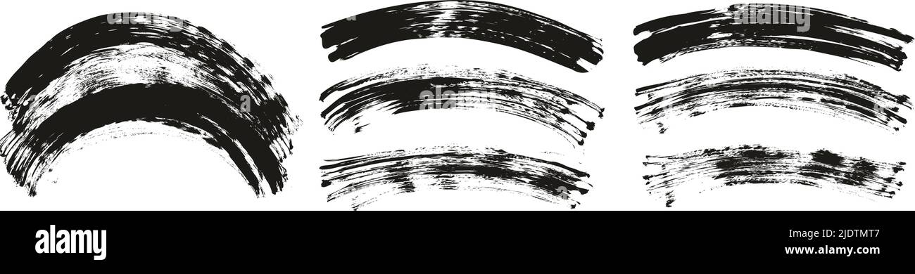 Flat Fan Brush Regular Curved Background High Detail Abstract Vector Background Set Stock Vector