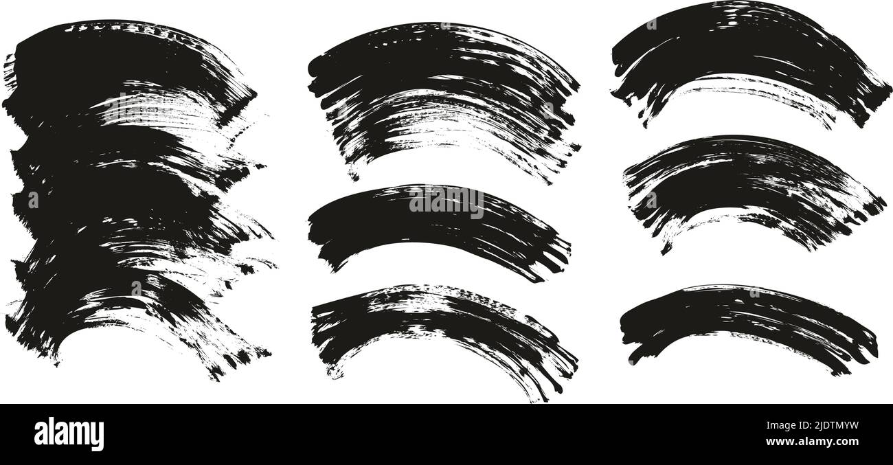 Flat Fan Brush Regular Curved Background High Detail Abstract Vector Background Set Stock Vector