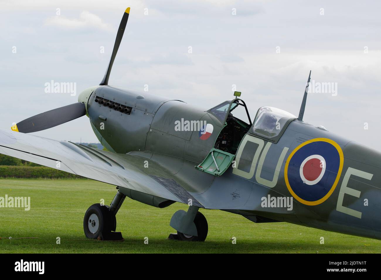 Vickers Supermarine Spitfire LFVC, AR501, G-AWII, Shuttleworth Collection, Old Warden, Bedfordshire, England, Stock Photo