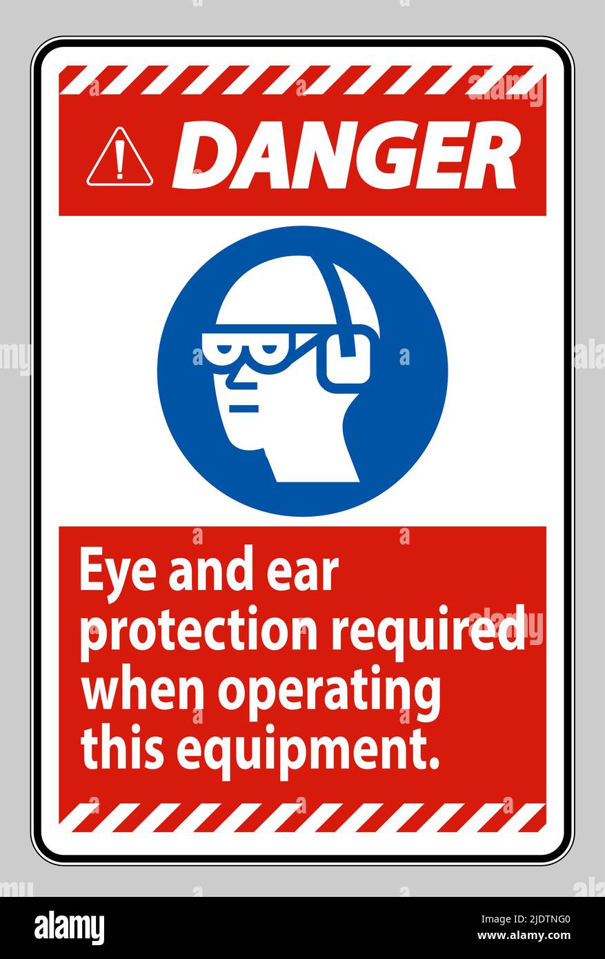 Eye Protection Operating Machine Sign Danger Sign Eye And Ear Protection Required When Operating This ...