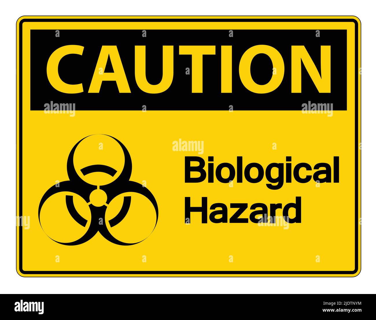 Caution Biological Hazard Symbol Sign on white background,Vector illustration Stock Vector