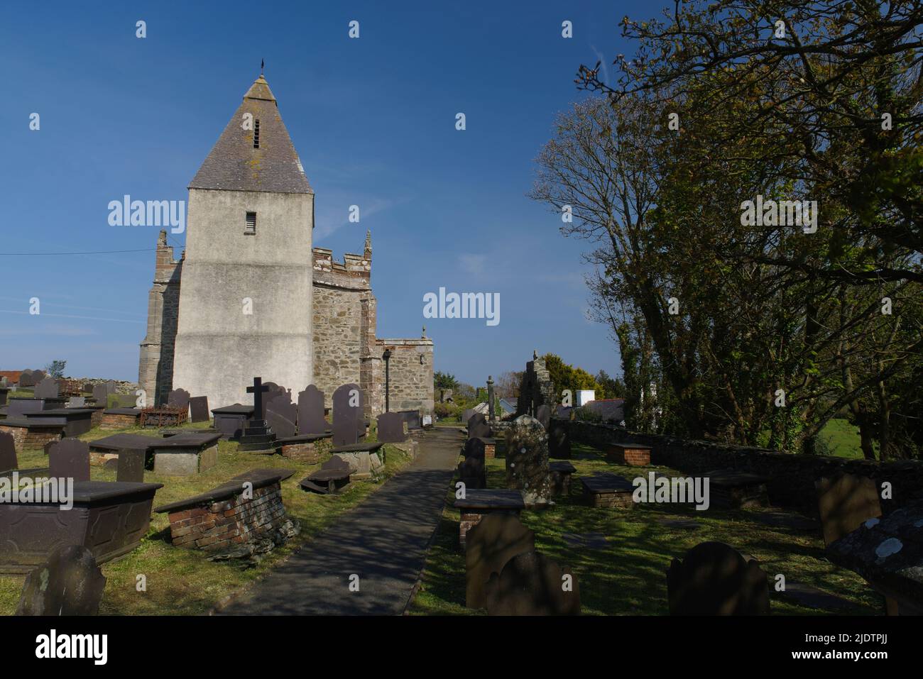 Llaneilian Church, Llaneilian, Amlwch, Anglesey, North Wales. Stock Photo