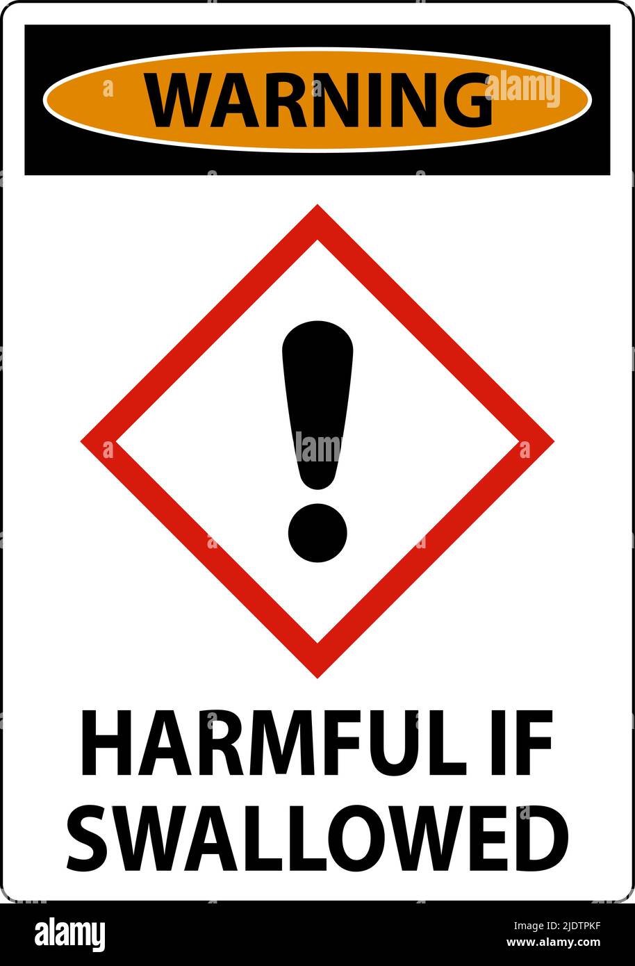 Warning Harmful If Swallowed GHS Sign On White Background Stock Vector Image & Art Alamy