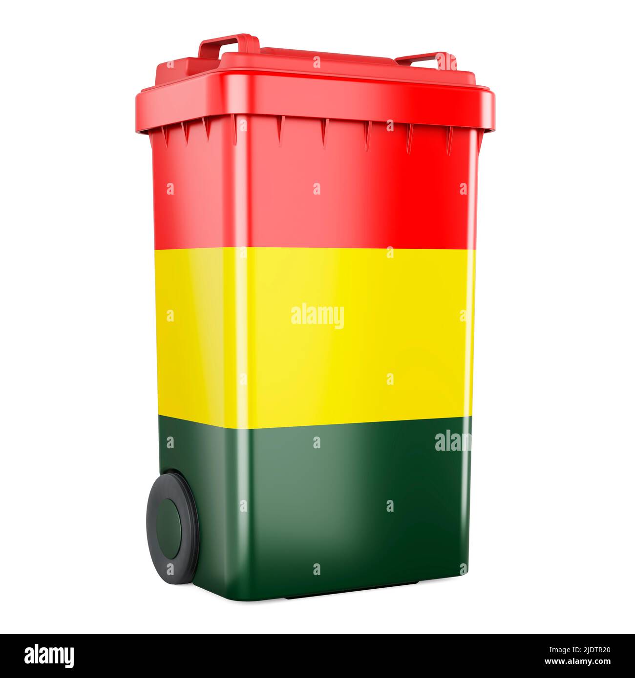 Waste container with Bolivian flag, 3D rendering isolated on white ...