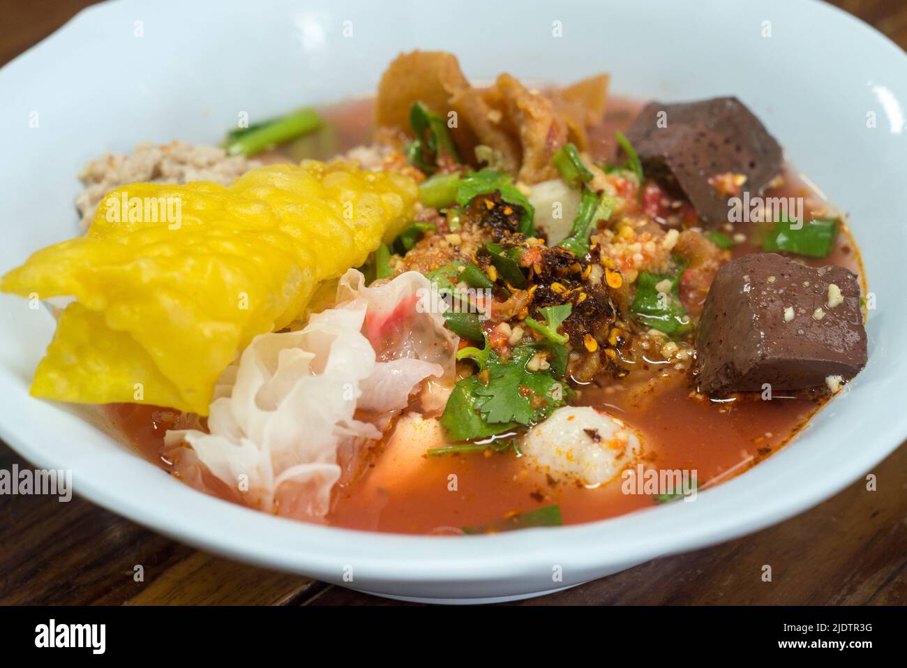 Yellow noodles , Tom Yum , Yong Tau Foo , Chinese food consisting