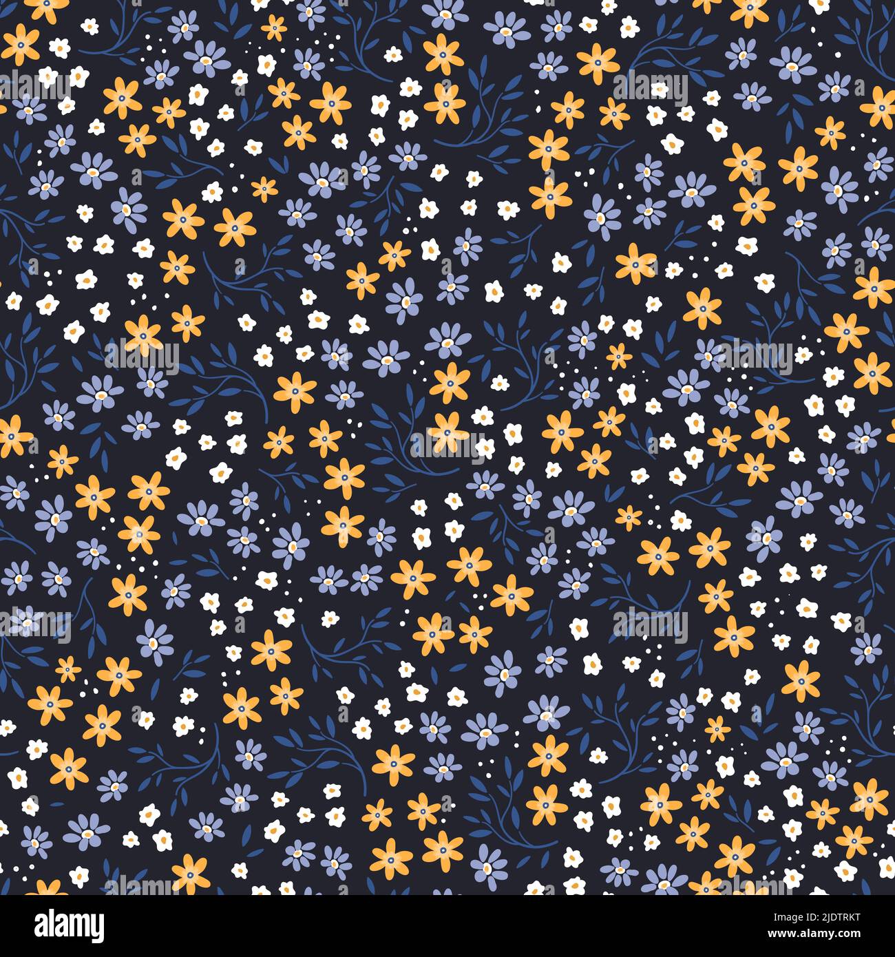 Cute hand drawn ditsy seamless pattern, lovely floral background, great ...