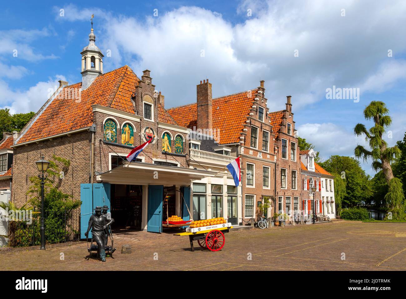 The historic weighing house (cheese ), an 18th century building and a distinct landmark in the market square of Edam, North Holland, The Netherlands. Stock Photo