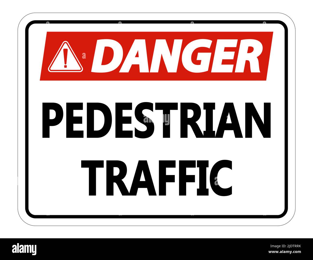 Danger Pedestrian Traffic Sign on white background,vector illustration Stock Vector