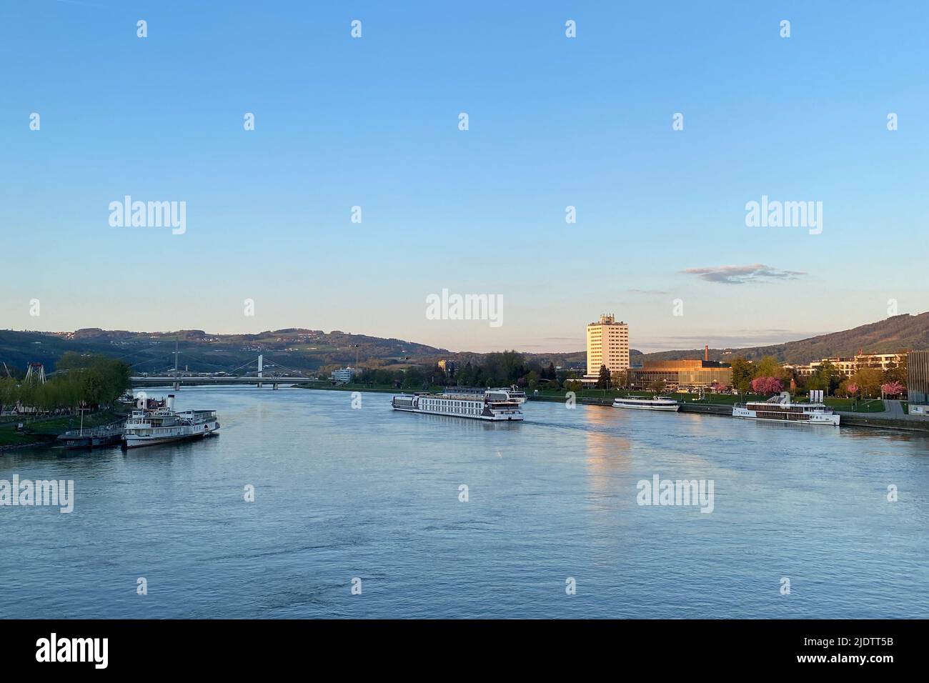 Linz, Austria April 17, 2022: Danube river in Austria,Linz, Austria ...