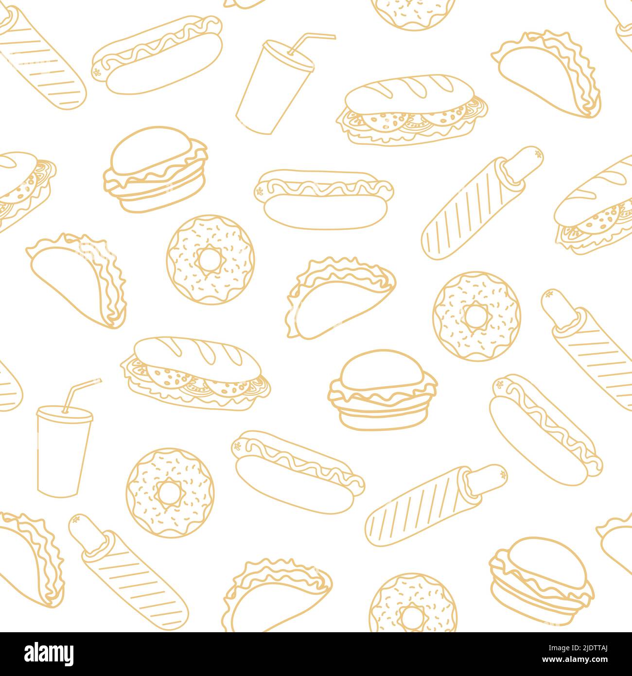 Trendy vector Fast Food pattern for cafe Stock Vector Image & Art - Alamy
