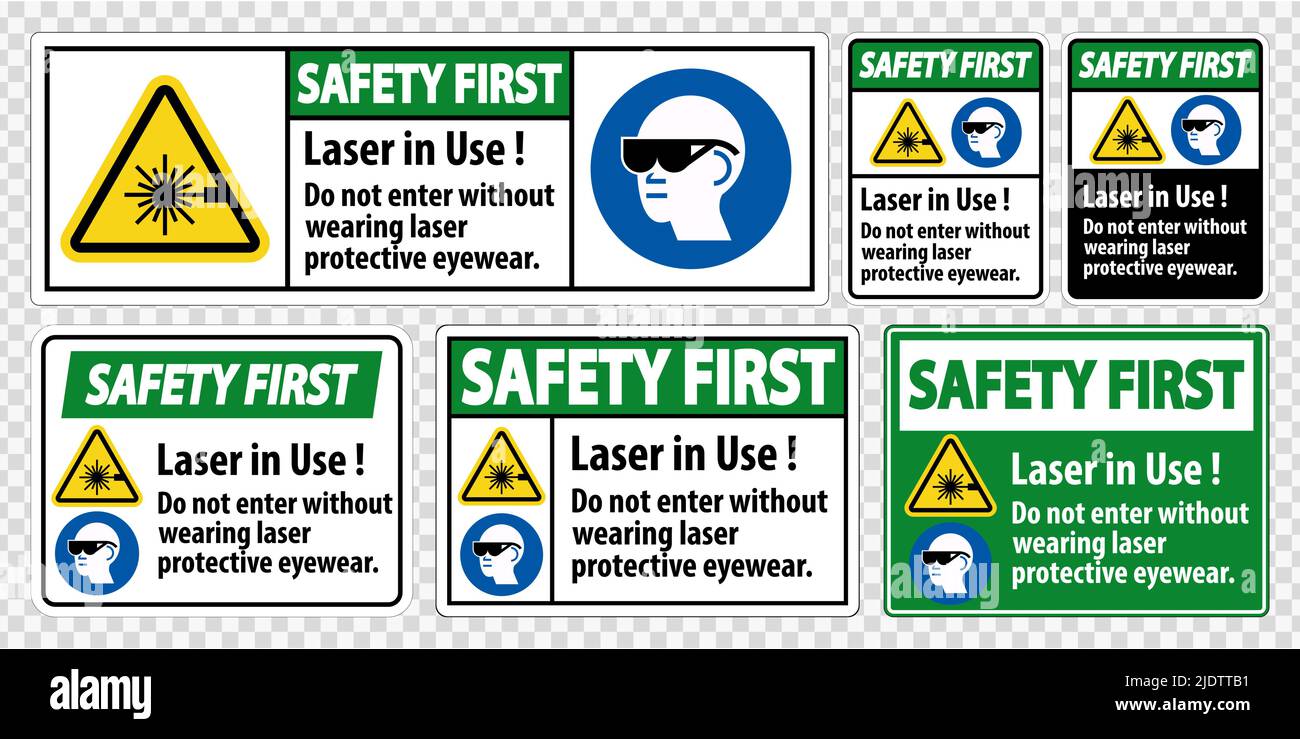 Safety First PPE Safety Label,Laser In Use Do Not Enter Without Wearing