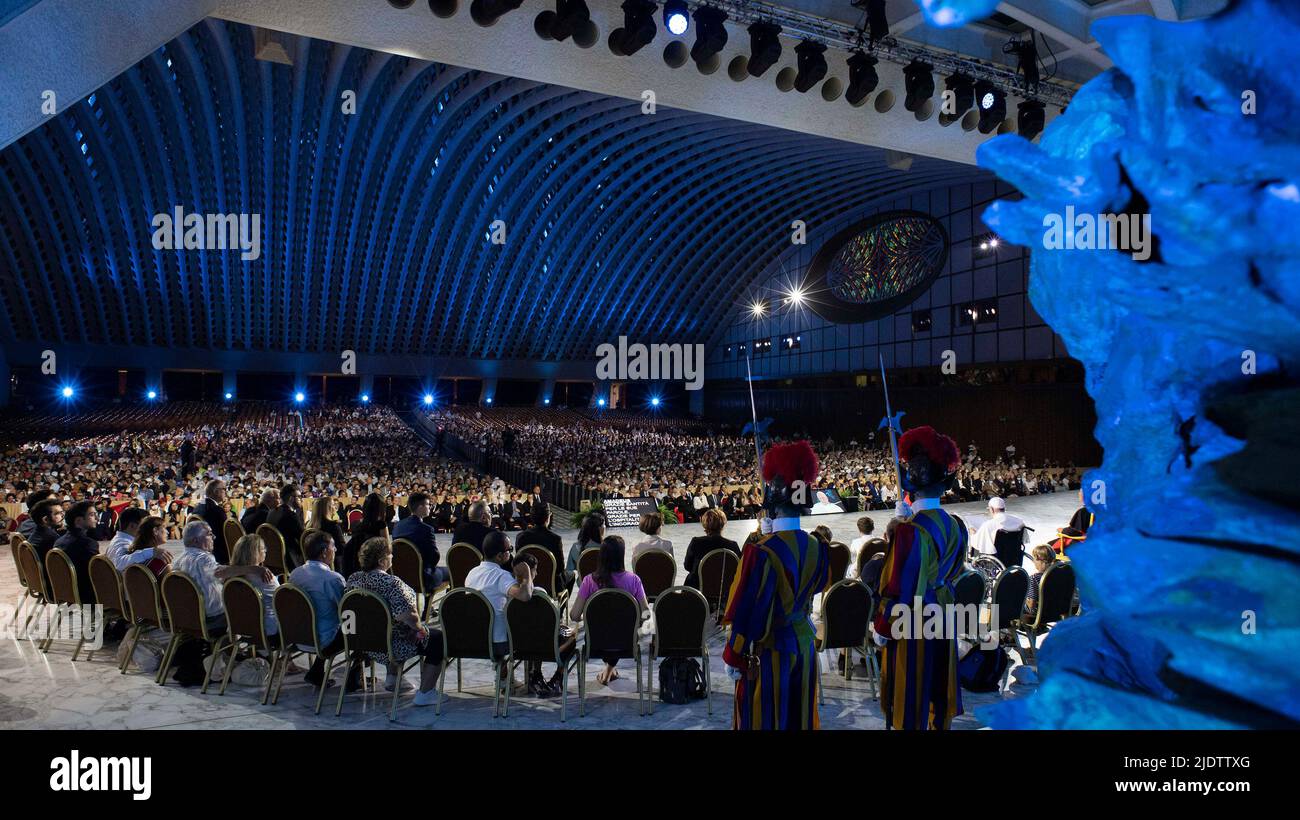 Vatican City, Vatican. 22 June 2022. Pope Francis, seated in a