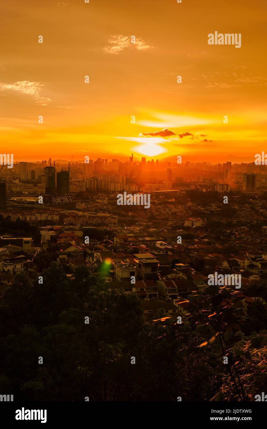 Sunset in Kuala Lumpur Stock Photo