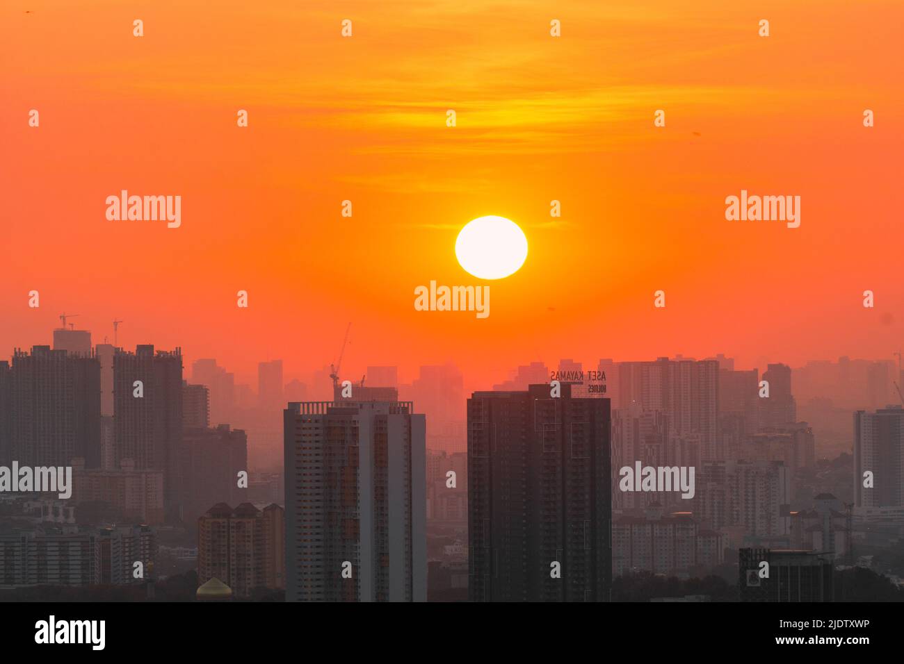 Sunset in Kuala Lumpur Stock Photo