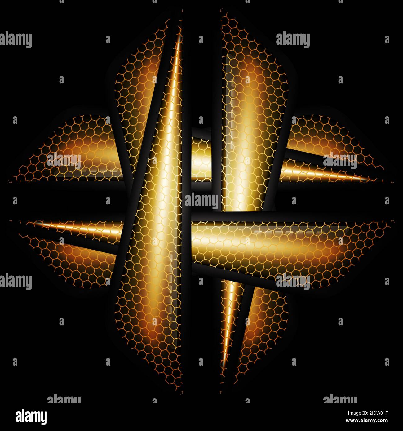 Black and yellow vector background with abstract triangular elements. Vector illustration Stock Vector