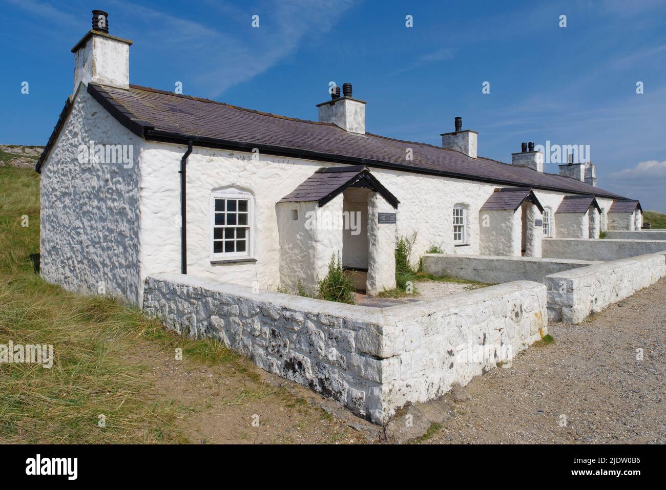 Pilots Cottages, Llanddwyn Island, Newborough, Anglesey Stock Photo Alamy