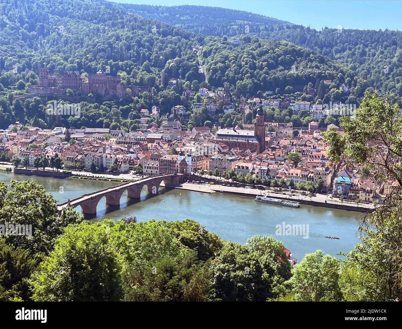 Heidelberg Old Town Black Forest and Bridge Stock Photo