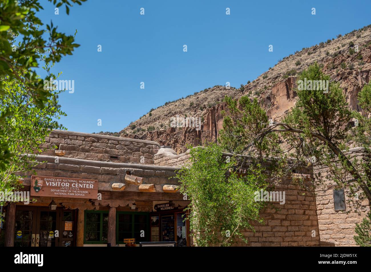 Bandelier National Monument Visitor Center, New Mexico, USA. Stock Photo