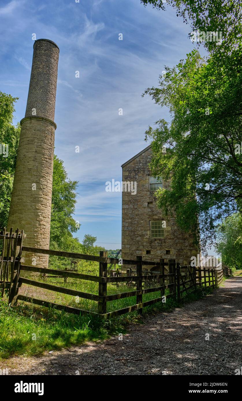 Meadow Shaft Lead Mine Pumping Engine House, Minera Lead Mines Country Park, Minera, Wrexham, Wales Stock Photo
