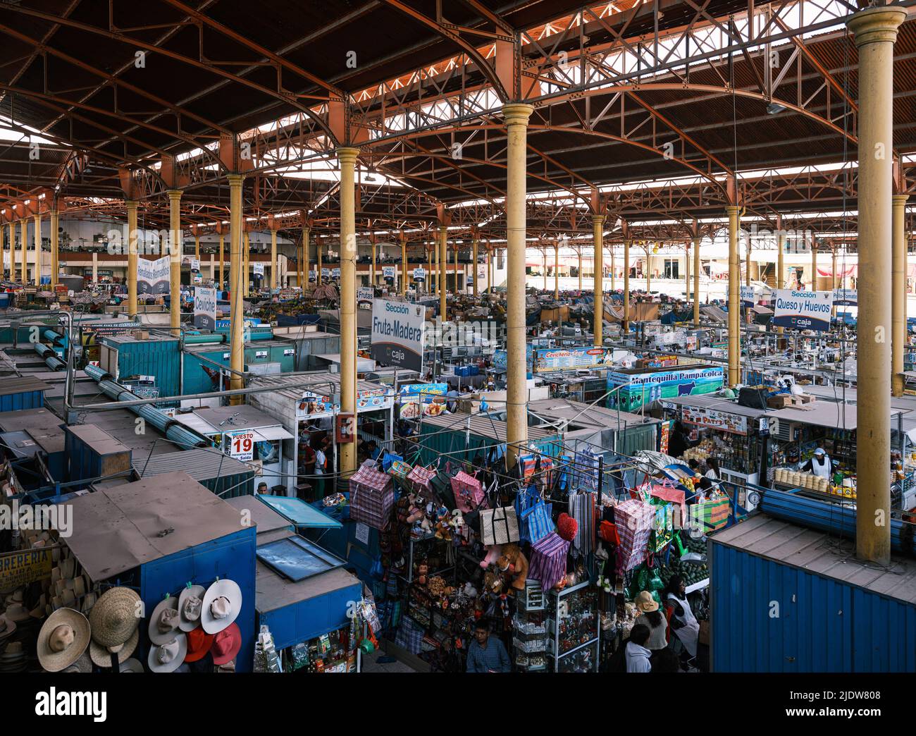 AREQUIPA, PERU - CIRCA SEPTEMBER 2019: Interior view of the San Camilo market in Arequipa. Stock Photo