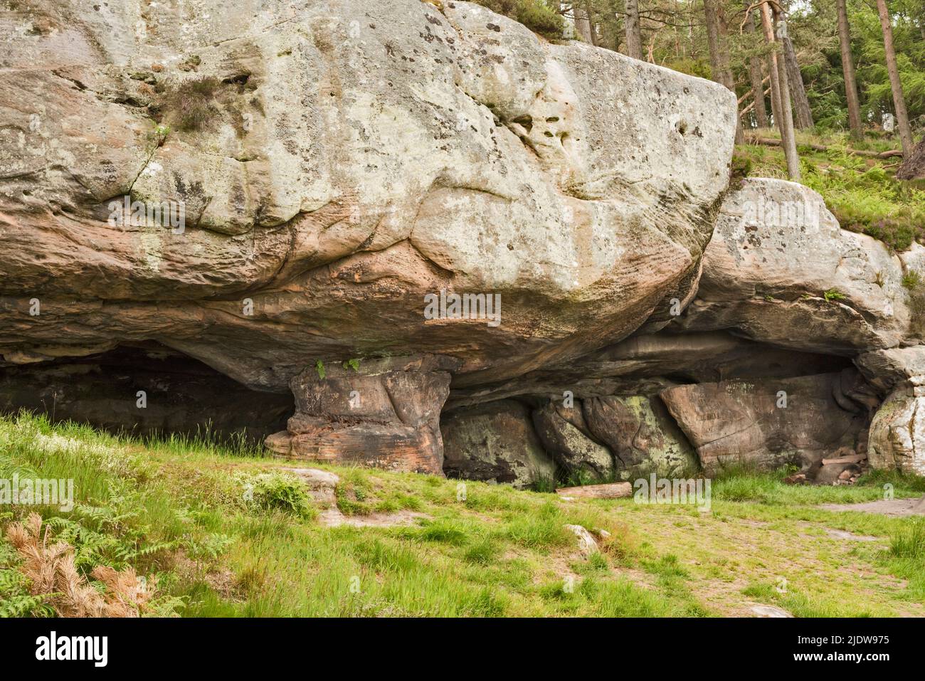St. Cuthbert's cave, Belford, Northumberland, England Stock Photo