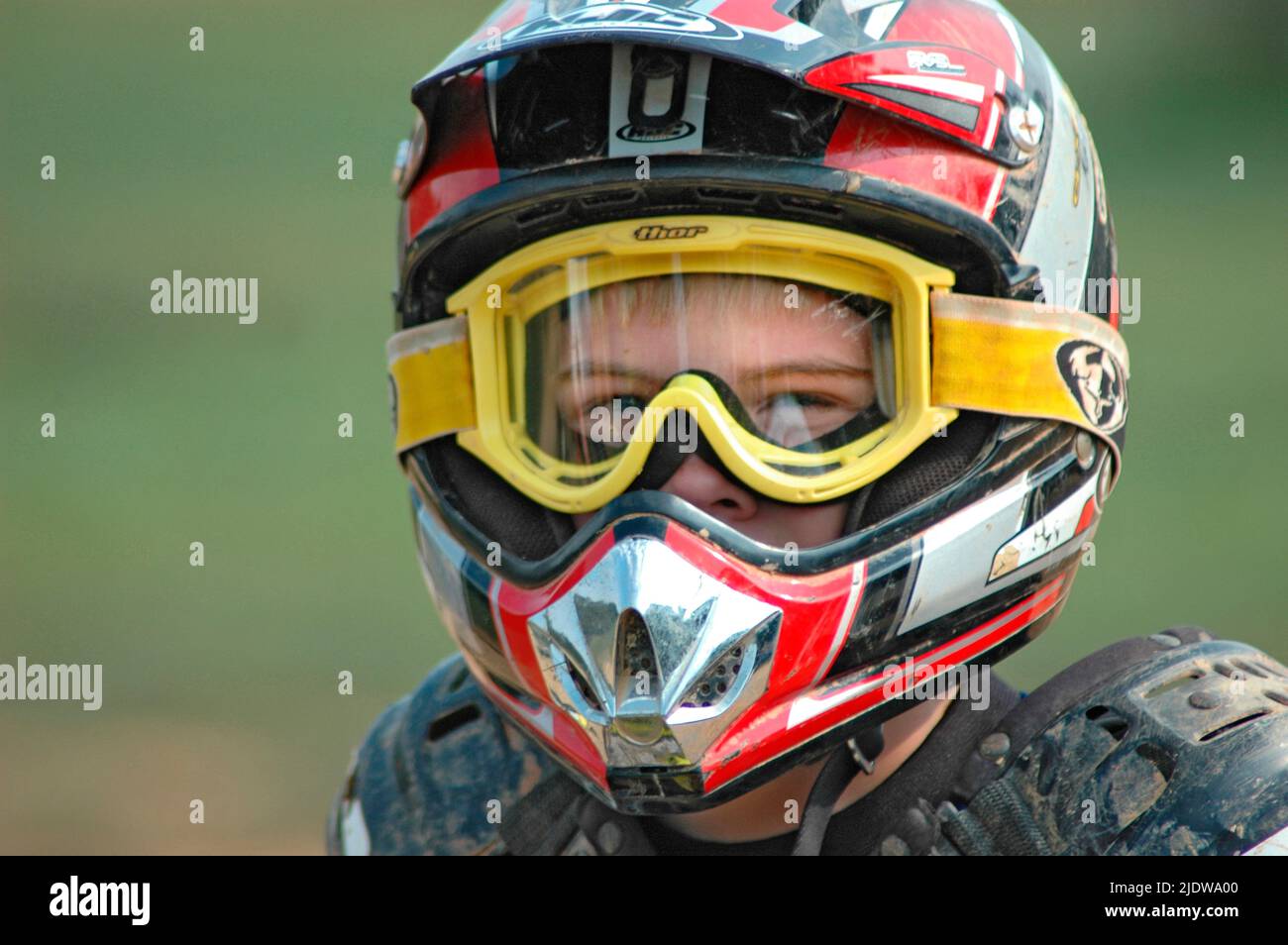 MX cycle riders and protective gear at race track Stock Photo Alamy